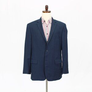Jos. A. Bank 46L Blue Solid 2-Button Sport Coat Blazer Jacket T547